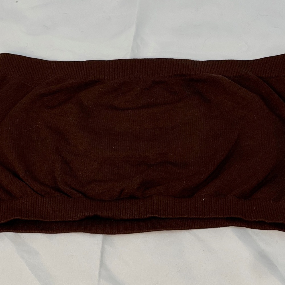NIKIBIKI BROWN TOP STRAPLESS BRA ONE SIZE CROP TOP